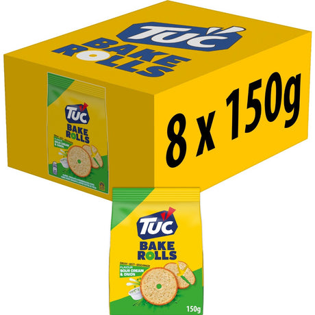 Tuc Bake Rolls Cracker Sour Cream Union 10 x 150 g – für Getränke – Snacks – Cracker – Snack – schön mit dem Film – Toast – Toasts – Salz