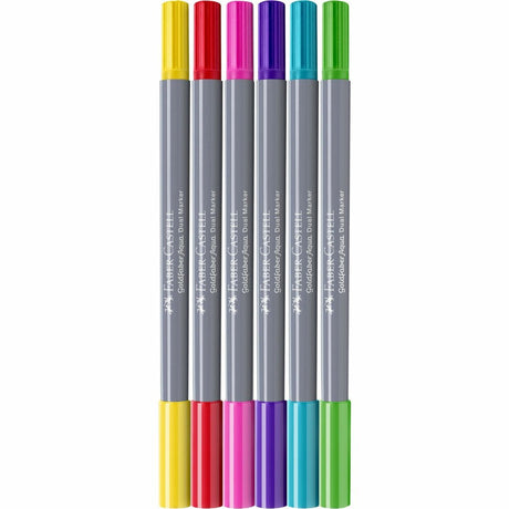 Faber-Castell – Duo-Aquarellmarker Goldfaber – Etui 6 Stück Candy Shop – Pinsel 0,6 mm – FC-164528