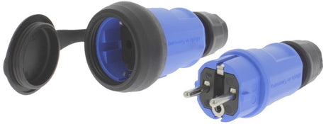 Q-Link-Steckerset - Stecker und Buchse - Schwarz - Blau