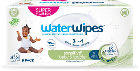Waterwipes Schnauzentücher – für Gesicht und Hände – 99,9 % Wasser – 9 x 60 – 540 Tücher