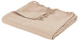 Atmosphera bedsprei deken plaid - beige - katoen - 220 x 160 cm - geknoopt