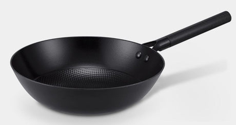 Brabantia Patron Wok-Pfanne ø 28 cm – langlebige Pfanne mit luxuriösem Designgriff – 100 % PFAS-frei – Keramik-Antihaftbeschichtung – Induktions-Wok-Pfanne – Schwarz