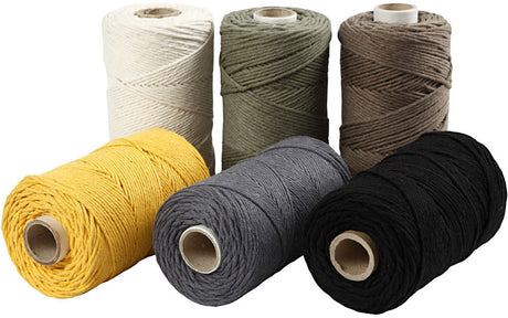 Kreativfirma Makramekabel Verschiedene Farben, 6x198m