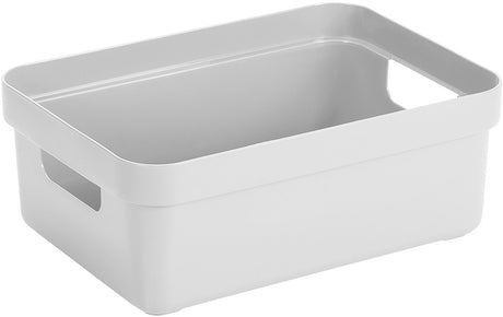 Sunware Sigma Home Aufbewahrungsbox 9l – 35x24,6x12,2 cm – weiß – BPA-freier Kunststoff, stapelbar (Deckel separat erhältlich) – stilvoller Aufbewahrungskorb für Kinderzimmer und Wohnzimmer