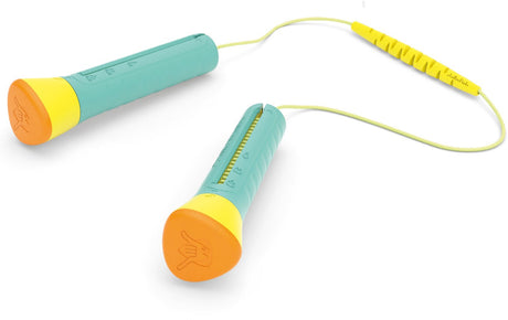Chillafish Springseil Kinder längenverstellbar – grün – Springseil Mädchen und Jungen ab 4 Jahren – leicht zu verstauen dank Roll-Store-Griffen – Modell Skibbi