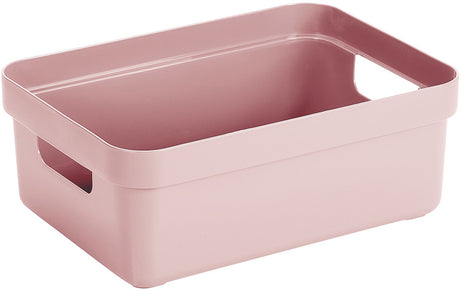 Sunware Sigma Home Aufbewahrungsbox 9l – 35x24,6x12,2 cm – rosa – BPA-freier Kunststoff, stapelbar (Deckel separat erhältlich) – stilvoller Aufbewahrungskorb für Kinderzimmer Wohnzimmer
