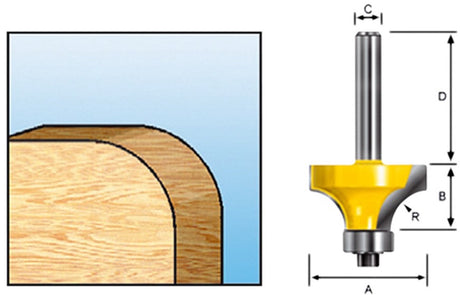Makita D-11221 Rundfräser R=6,35 25,4x13,49mm S8