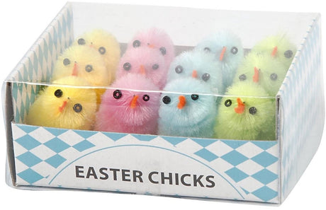 Creativ Company farbige Osterküken Chenille, 12 Stk.