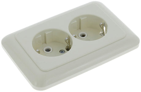 Busch-Jaeger Si-Einbau-Wandsteckdose (WC) Ra 2-Fach Ra Flaches Modell Creme