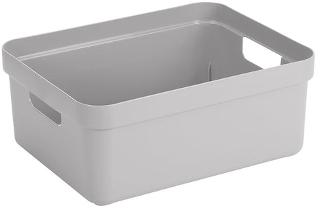 Sunware Sigma Home Aufbewahrungsbox 24l – 44,5 x 34,5 x 18,3 cm – grau – BPA-freier Kunststoff, stapelbar (Deckel separat erhältlich) – stilvoller Aufbewahrungskorb für Kinderzimmer und Wohnzimmer