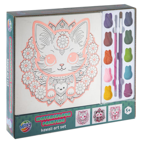 Moxy aquarel schilderen kawaii art set