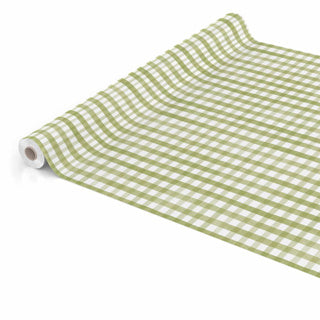 Via Chasse Tischdecke PVC 140 cm Gingham-Oliv