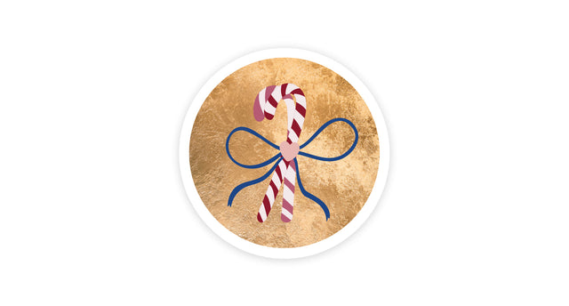 Rol a 100 stickers - christmas - blanco candy cane