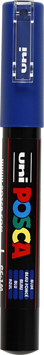 Uni-Posca Posca-Marker, Größe PC-1m, Strichstärke 0,7 mm, extrafein, blau, 1 Stück