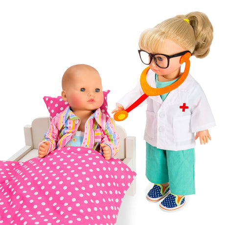 Heless Puppenarzt-Outfit mit Stethoskop, 28-35 cm