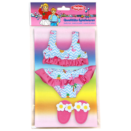 Heless Puppenbikini mit Flamingo-Slippern, 35-45 cm