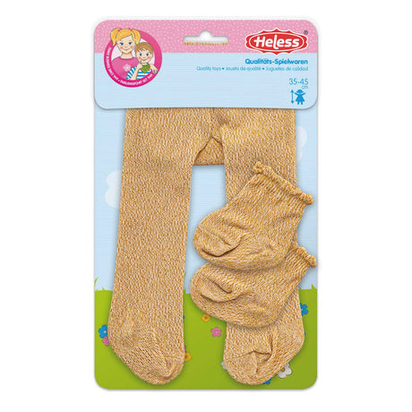 Heless Puppenstrumpfhose mit Socken - Gold, 35-45 cm