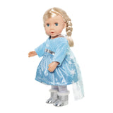Puppenkleid-Eis-Prinzessin mit Umhang, 28-35 cm
