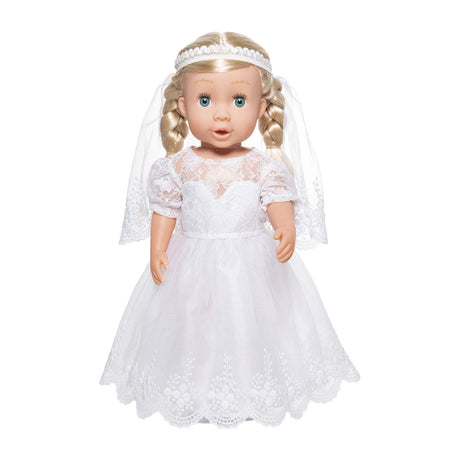 Puppen Hochzeitskleid mit Schleier, 35-45 cm