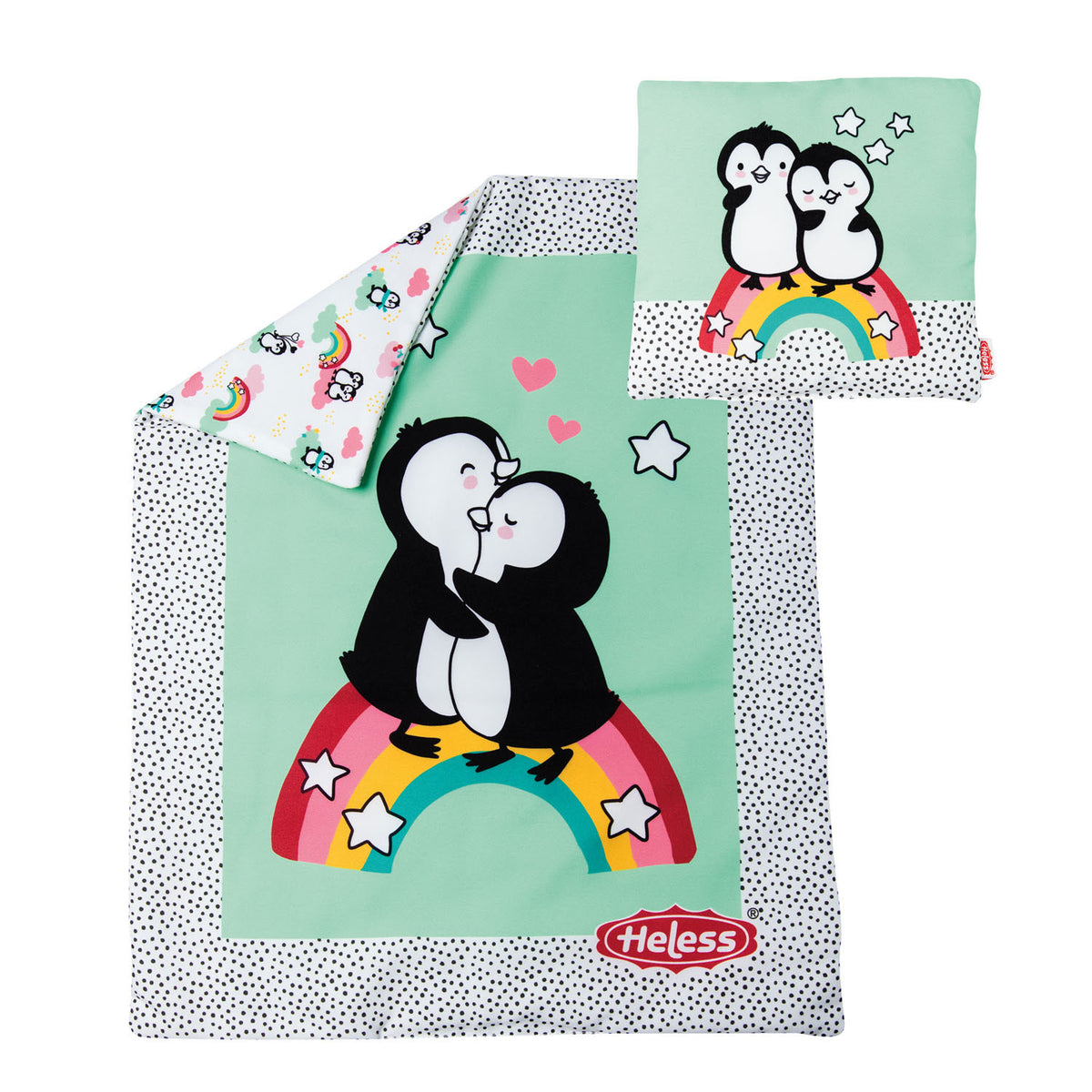 Heless Pinguin-Puppendecke mit Kissen