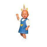 Heless Puppenkleid mit goldenem T-Shirt, 28-35 cm