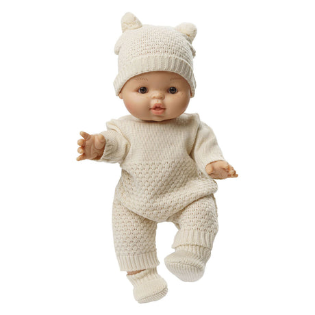 Heless Puppen-Strickoverall ecru, 28-35cm