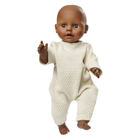 Heless Puppen-Strickoverall ecru, 28-35cm