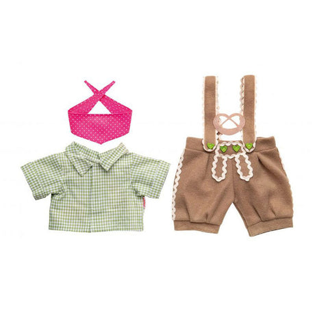 Heless Dolls Kleidung Lederhosen mit Hemd und Schal, 35-45 cm