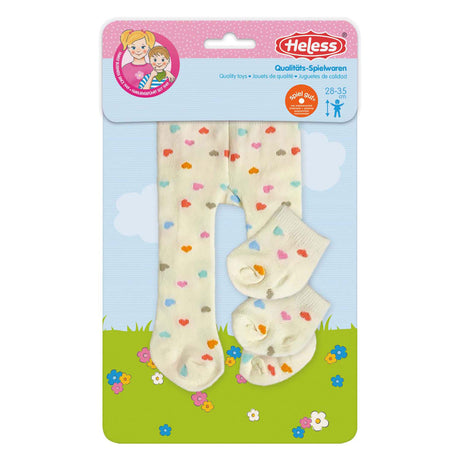 Heless Puppenstrumpfhose mit Socken und Herzkonfetti, 28-35 cm