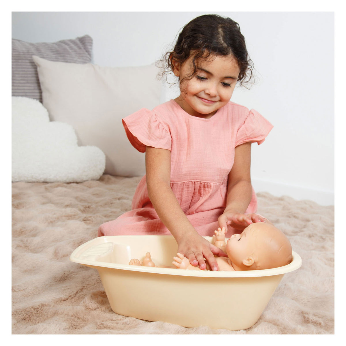 Heless poppenbadset met accessoires beige
