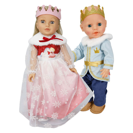 Heless poppenjurk winterprinses lumi met kroon en cape - maat 35-45 cm