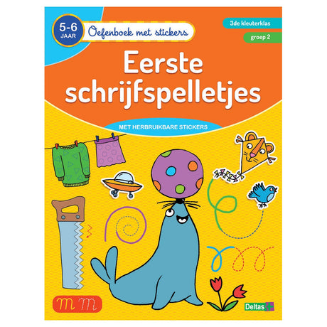 Deltas Übungsbuch mit Aufklebern – erste Schreibspiele für 5–6 Jahre