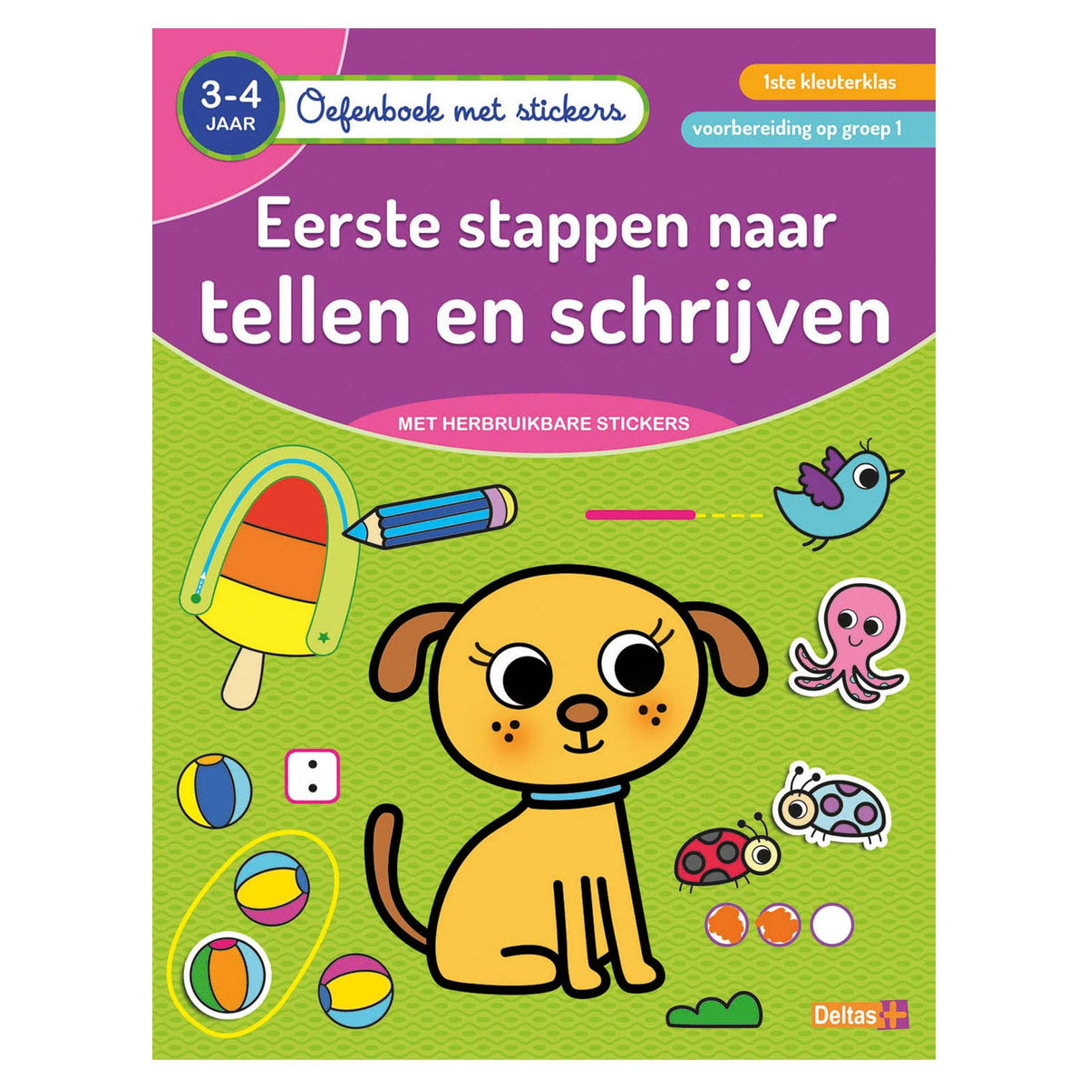 Deltas -Übungsbuch mit Aufklebern - Zählen und Schreiben (3-4 Jahre)