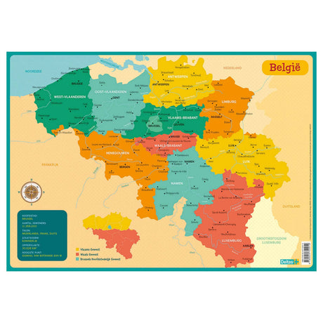 Deltas pädagogischer Untersetzer – Karte Belgien
