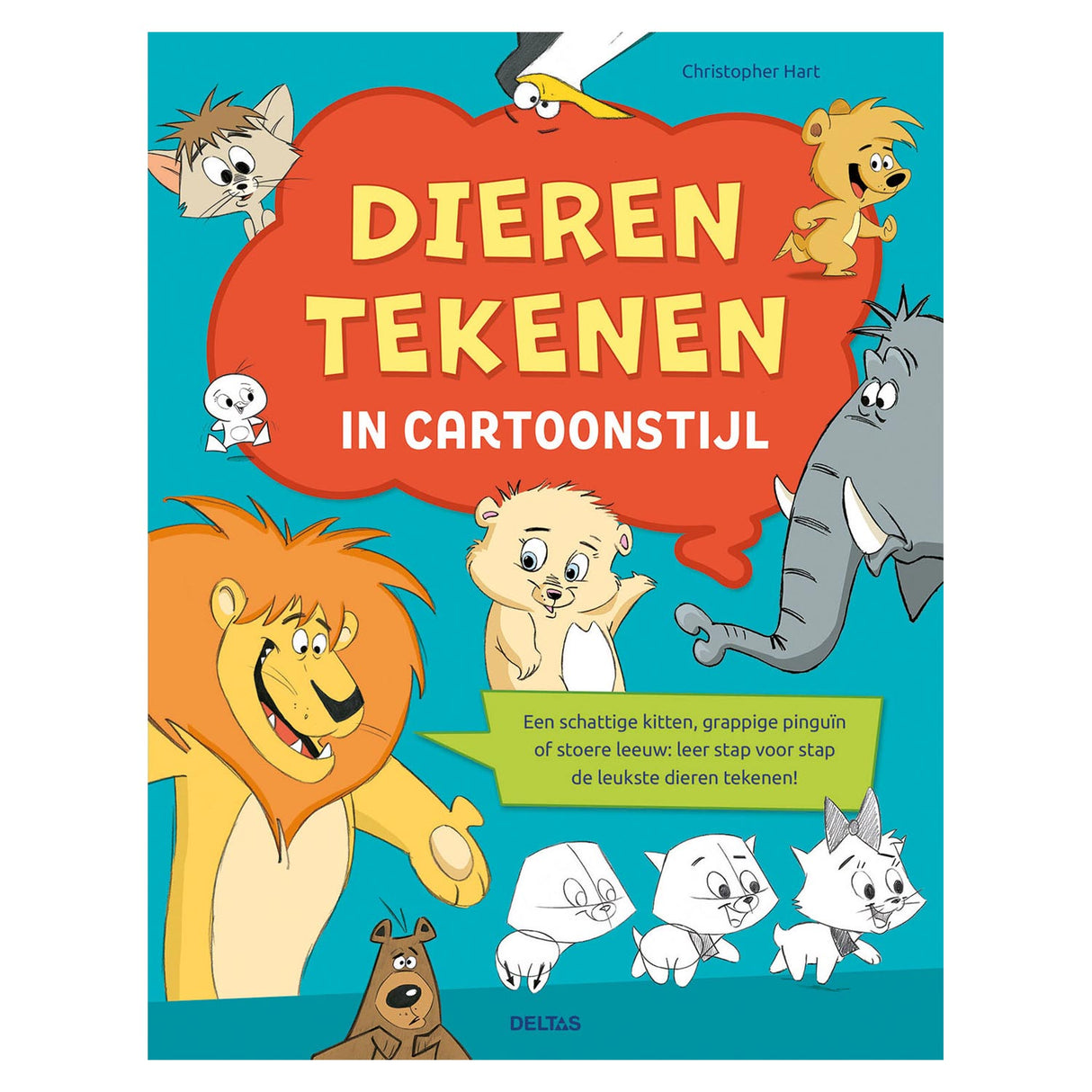 Deltas Tiere zeichnen im Cartoon-Stil