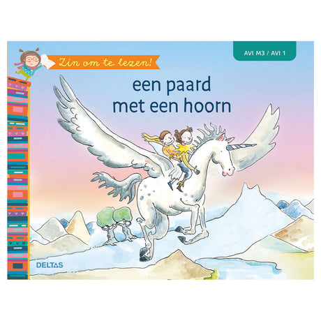 Delta ist gespannt auf das Lesen! - ein Pferd mit einem Horn (avi-m3)