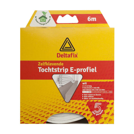 Deltafix Zugluftstreifen E-Profil 6m x 9mm - 4mm - weiß