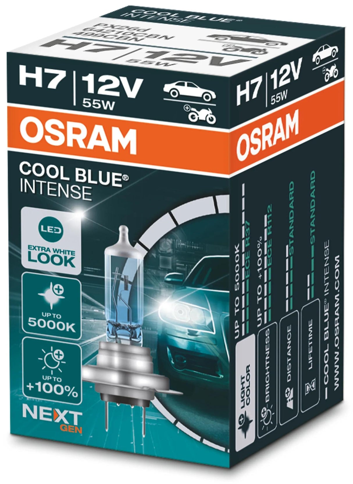 Osram-Scheinwerfer Cool Blue Intense von Lampe H7 55W Cool Blue Intense