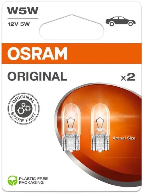 Osram Glassockel-Glühbirne 12 V, 5 W Glaszelle. 12v5w 2pcsb Sockel w2.1x9.5d