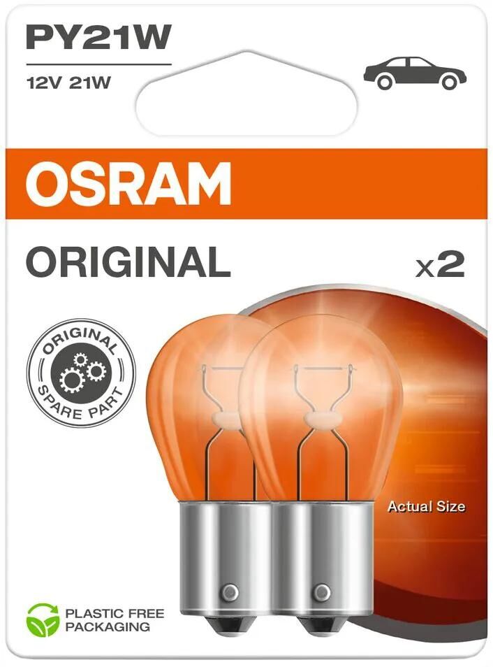 Osram Kugellampe Kugelbirne 12V 21W 2St. Orangefarbene Blase