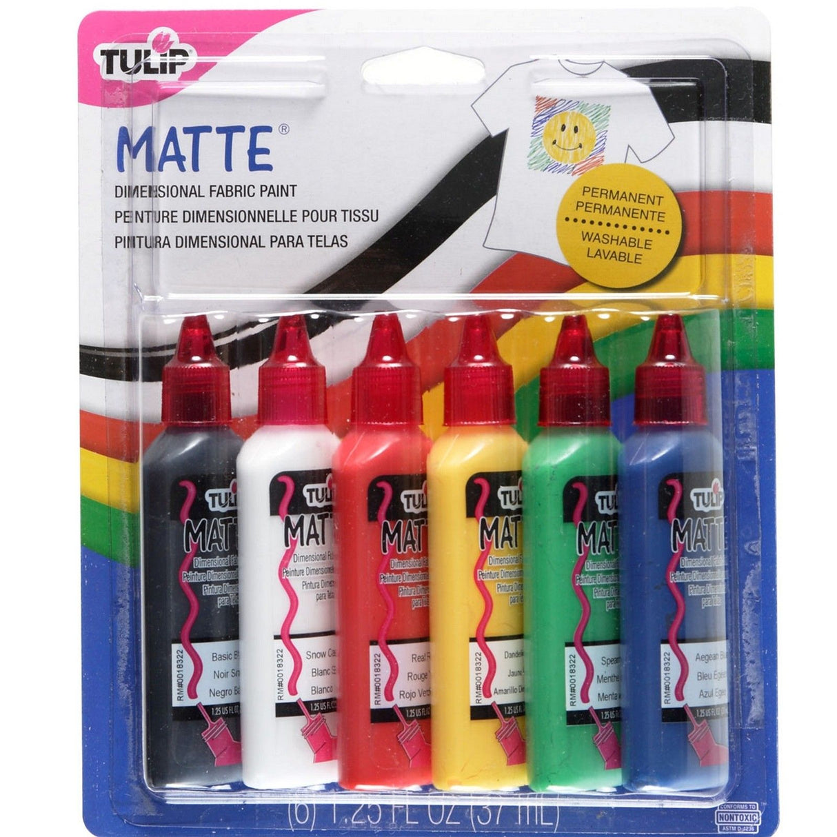Tulpe • 3D-Textilfarbe 37ml matt 6 Stk.