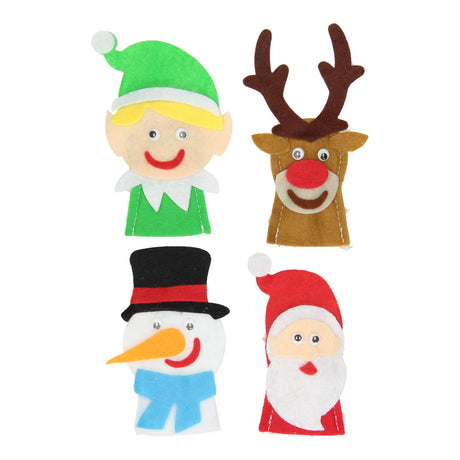 Wins Holland macht Ihre eigenen Fingerpuppen aus Filz zu Weihnachten, 4 Stück.