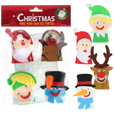 Wins Holland macht Ihre eigenen Fingerpuppen aus Filz zu Weihnachten, 4 Stück.