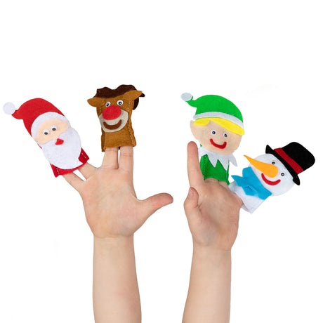 Wins Holland macht Ihre eigenen Fingerpuppen aus Filz zu Weihnachten, 4 Stück.
