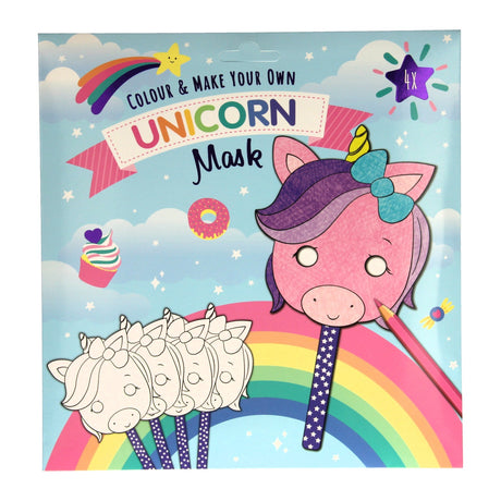 Gewinnt Holland zum Ausmalen und Gestalten eigener Masken – Einhorn, 4 Stück.