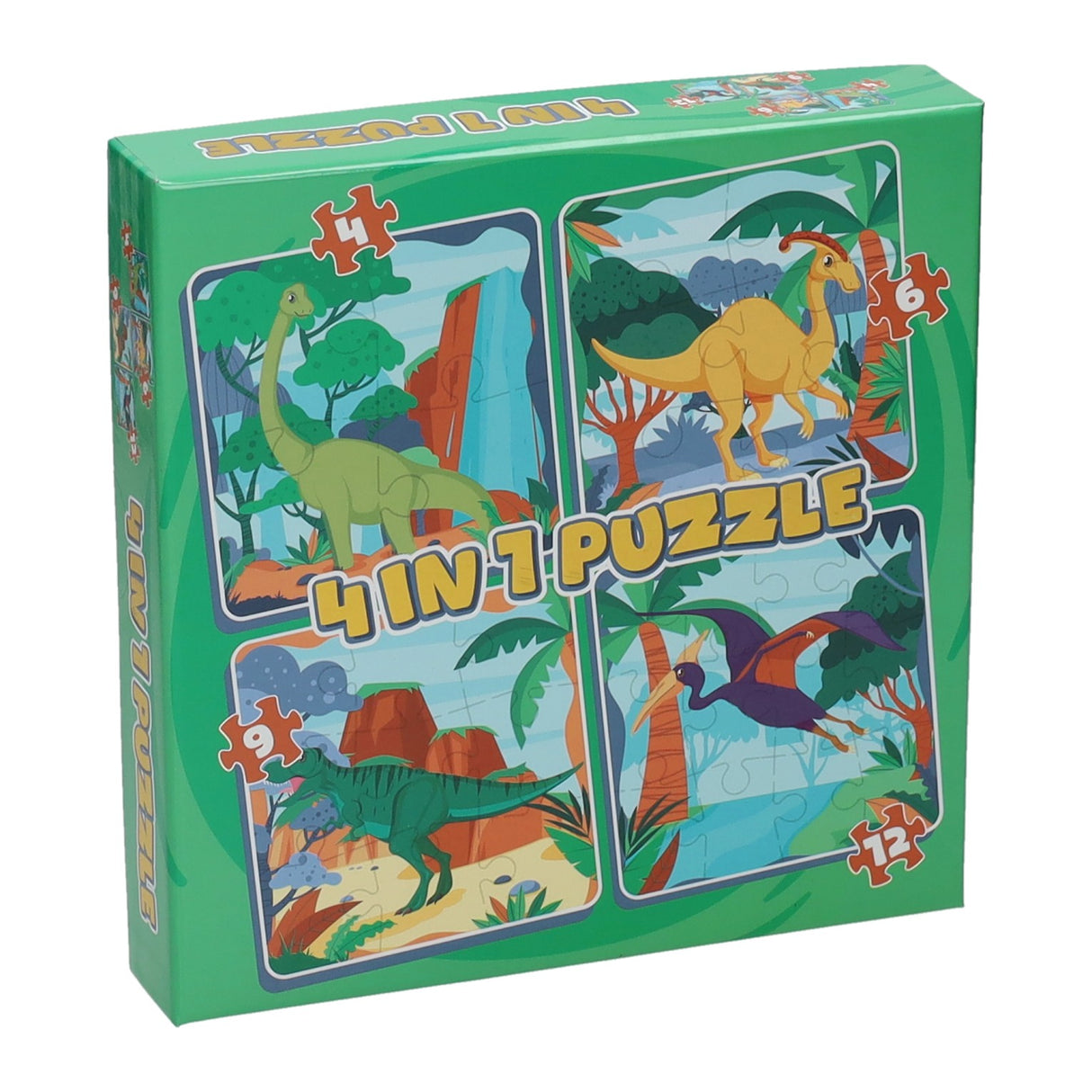 Wins Holland Puzzle 4in1 - Dino, 12 Teile.