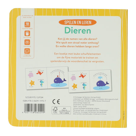Wins Holland Schiebebuch zum Spielen und Lernen von Tieren