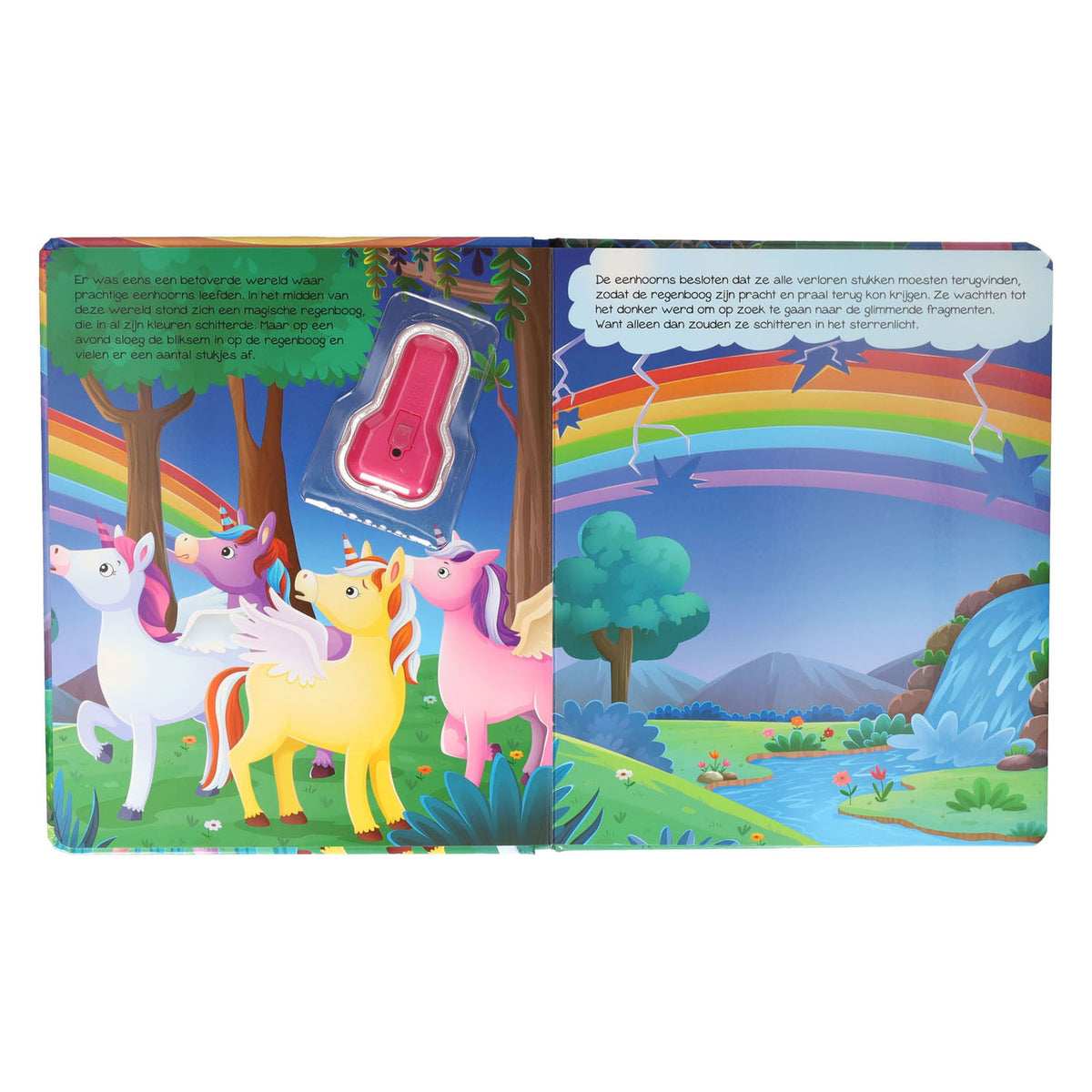 Gewinnt Holland-Brettbuch mit Taschenlampen-Einhorn – 3 Jahre.