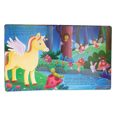 Gewinnt Holland-Brettbuch mit Taschenlampen-Einhorn – 3 Jahre.