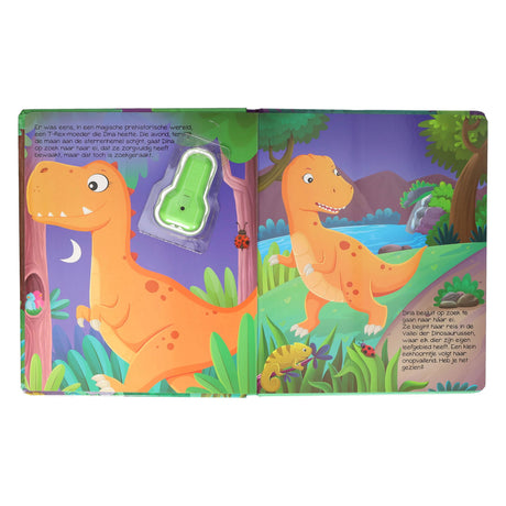 Gewinnt Holland-Brettbuch mit Taschenlampen-Dinosaurier – 3 Jahre.